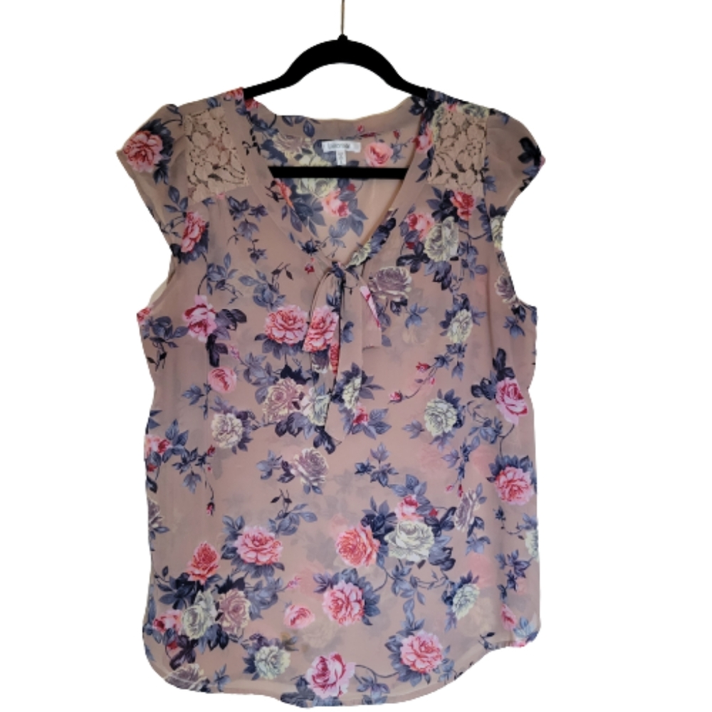 Marisol L Blouse V Neck with Tie